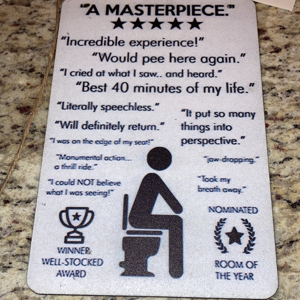 Funny Bathroom Sign - A Masterpiece - Picture 4 of 4